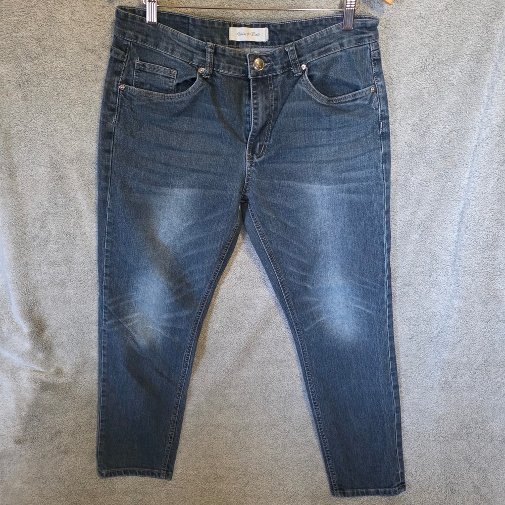 Stitches & Rivets Womens Medium Wash Denim Jeans Size 34/30 Blue Stretch